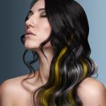 S. Burton, Safy B's, Aylesbury, fot. D. Greensmith - Luminescent S. Burton, Safy B's, Aylesbury, fot. D. Greensmith, SUZI, FRK.03, kontrast symultaniczny, żółty, szary, czarny, projektowanie fryzur